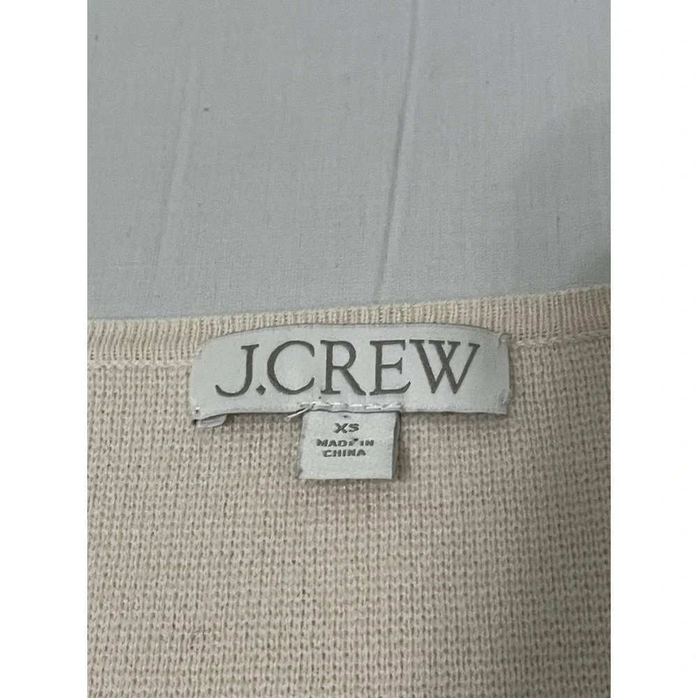 J Crew GISELLE Cardigan Sweater Blazer Women XS Ivory Merino Wool Blend Knit‎